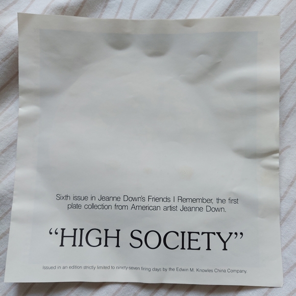 "High Society" Knowles Plate - Picture 4 of 7